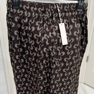 Rebecca Taylor Brown Patterned Wide Leg Pants